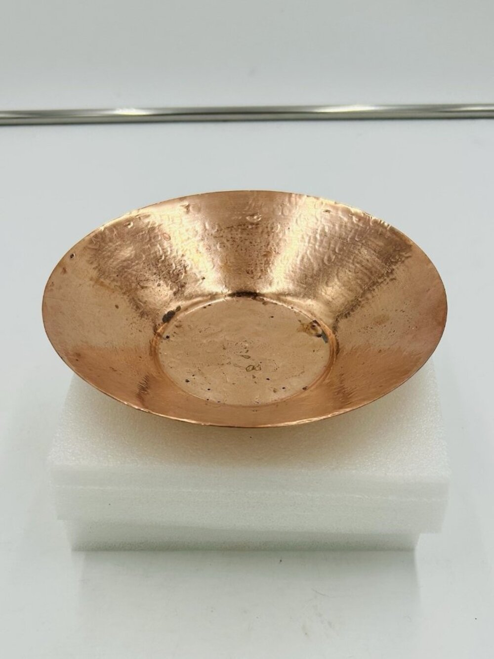 Vintage Empire Solid Copper Shallow Bowl 7.5” Round Hand-Hammered